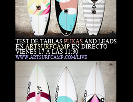 Riders y Shapers De Test de Tablas Pukas And Leds En Artsurfcamp En Directo