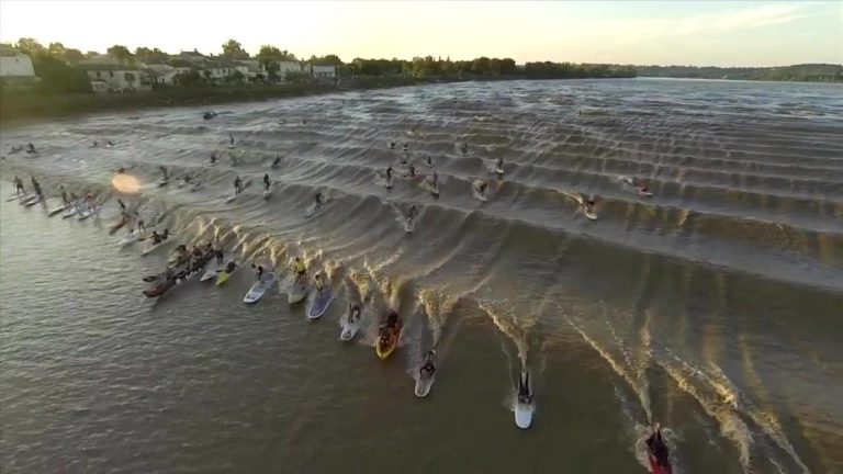 Surfeando Un Río En Grupo